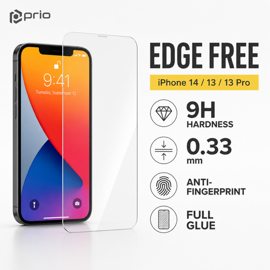 prio Displayschutzglas für iPhone 14/13/13 Pro transparent
