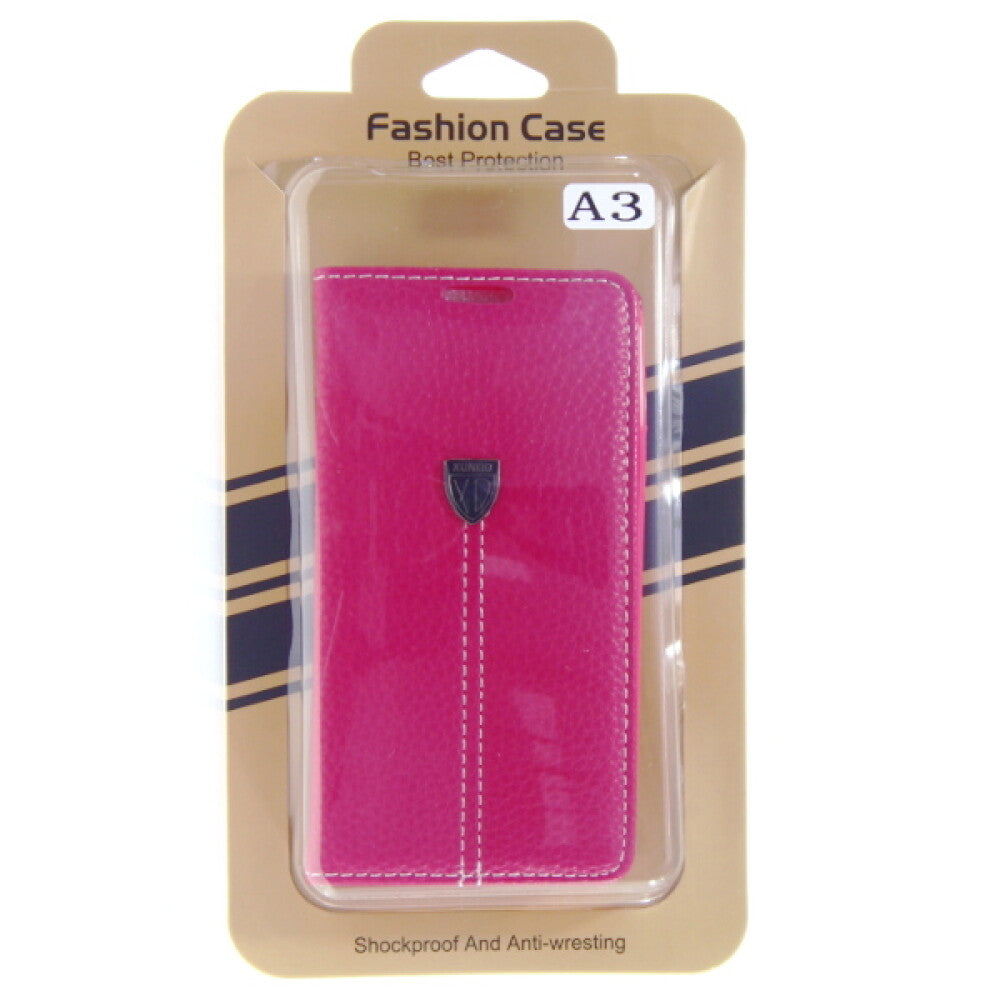 Book Case Fashion for Galaxy A3 - Pink