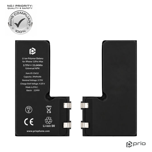 prio akku für iPhone 11 Pro Max (ohne Flex-Kabel) Batteriezelle Ersatzakku