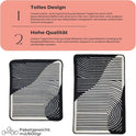 Miqna 2-tlg. rutschfestes Badteppich Set , waschbar (60x100 & 50x60 cm)