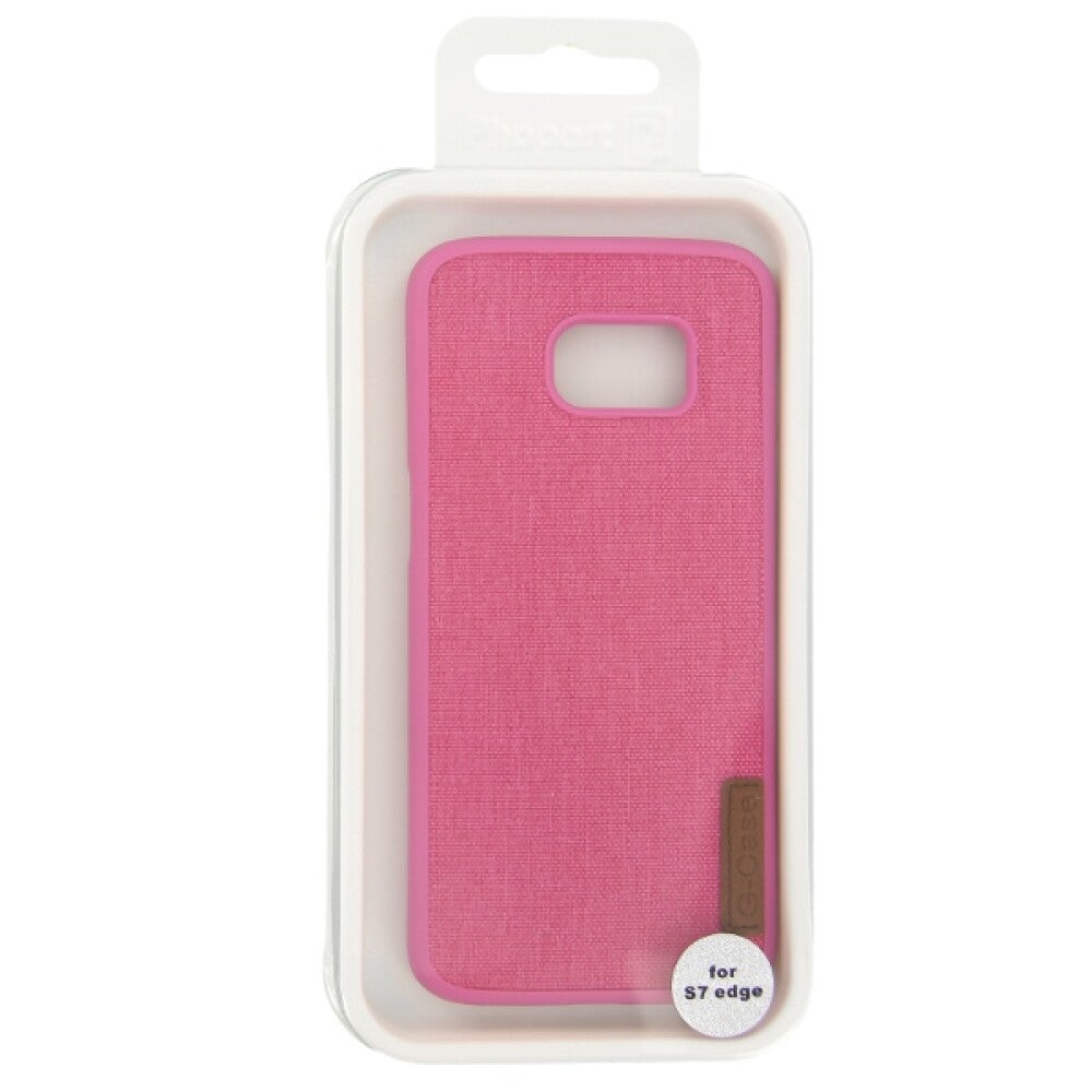 Textile Silicone Case for Samsung S7 Edge pink