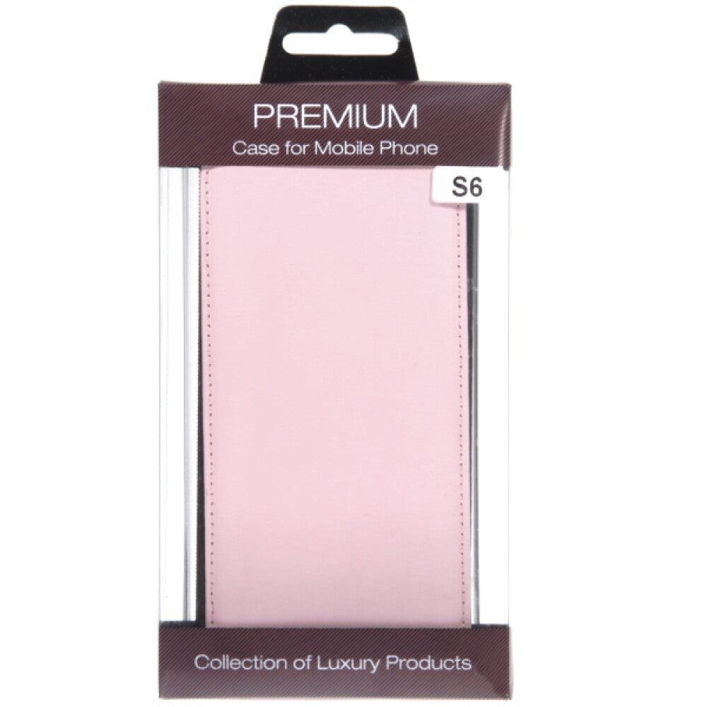 Slim Leder Flip Hülle für Galaxy S6 - pink 4250710563685