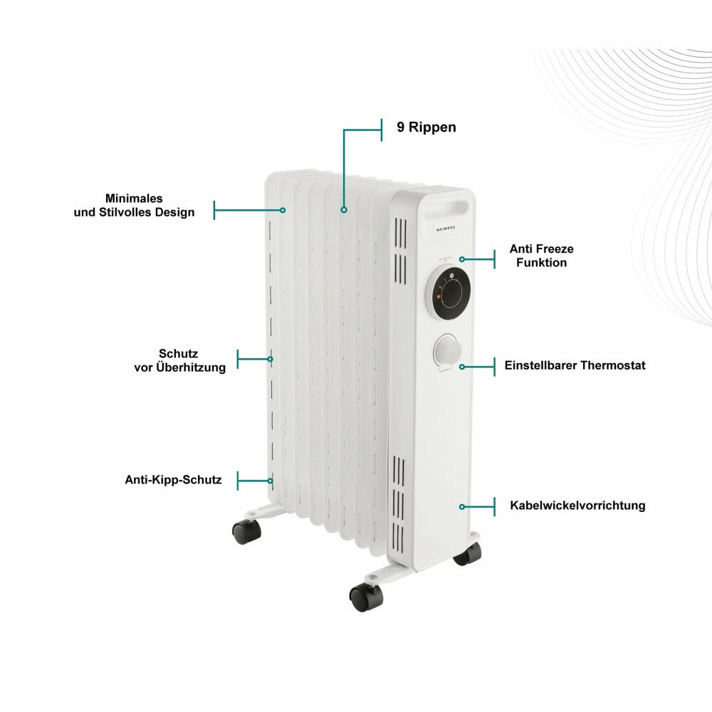 Kumtel oil radiator 2000W-2300W-2500W white KUM-1230S