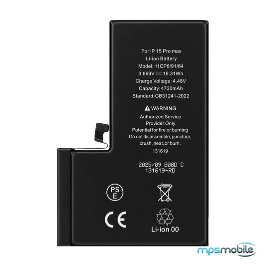 Diagnostizierbarer 4730-mAh-Akku mit hoher Kapazität für das iPhone 15 Pro Max