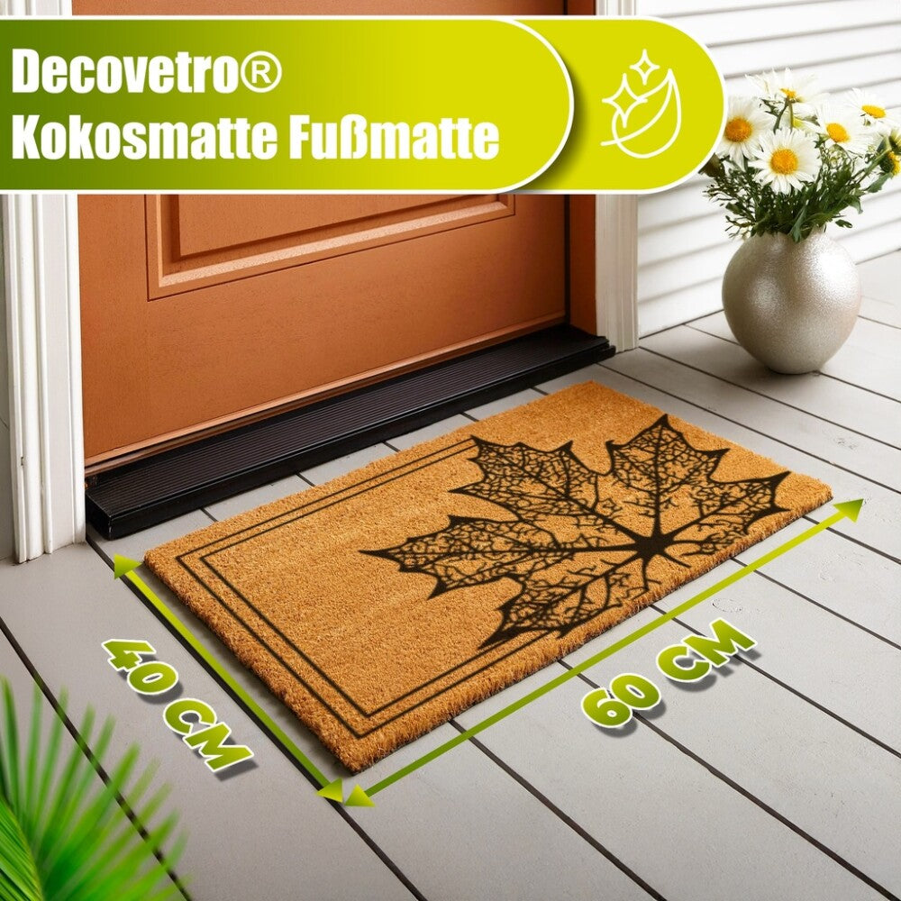 Decovetro Paspas Yaprak Desenli Kapı Önü Paspası 40 x 60 cm