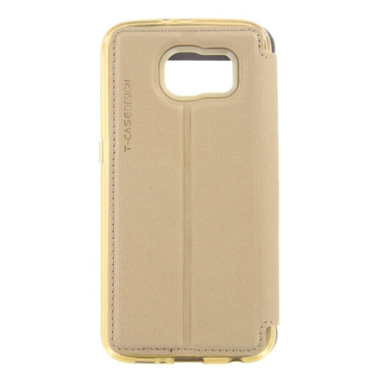 T-CASE Lux Magnet Flip Schutzhülle / Handytasche Samsung Galaxy S6 gold