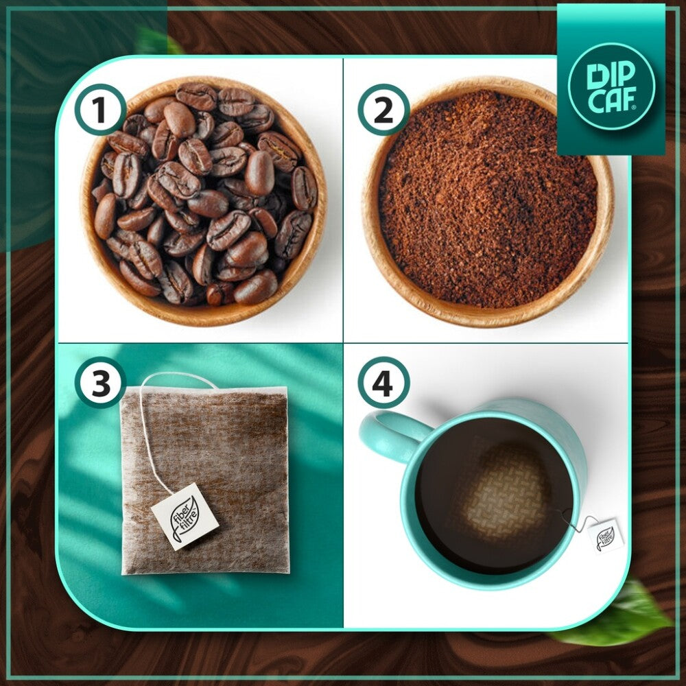 Dipcaf® Kaffeebeutel 10 Stück (Power und Klassik) | Milder Filterkaffee im Beutel